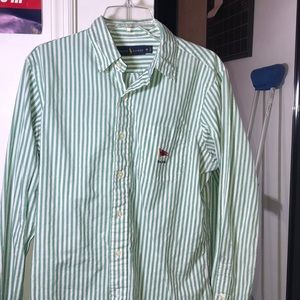 Green Striped Ralph Lauren Button Down